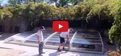 Installation d'un abri piscine en video